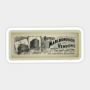 Vintage Hotels Marlborough and Vendome Sticker